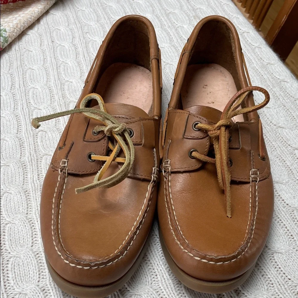 Mens Eagle Mountain 12D Brown Leather Boat Deck Shoes nautical like new